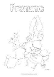 Pagină de colorat personalizată Geografie Hartă a lumii Călătoria elfului de Crăciun Hartă a continentelor Germania Olanda Hartă a lumii cu spiriduși jucăuși