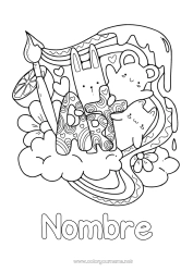 Dibujo libre Arte Kawaii Arcoíris Pincel Profesiones Artísticas Pintor Pintura Portadas de Cuaderno