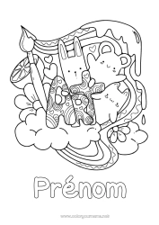 Dessin gratuit Art Kawaii Arc en ciel Pinceau Métiers de l'art Peintre Peinture Couverture de cahier
