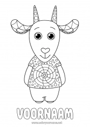 Gratis kleurplaat Dier Geit Intermediaire kleurplaten Zentangle Boerderijdieren