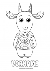 Malvorlage anpassen Tier Ziege Mittelstufenmalvorlagen Zentangle Bauernhoftiere