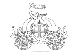 Colouring to customise Pumpkin Vehicles Fairy Tale Carriages And Coaches Historic Or Vintage Vehicles Cinderella