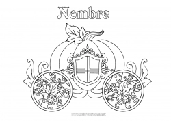 Colorear gratis Calabaza Vehículos Cuento de hadas Carruajes y Coches de caballos Vehículos históricos o vintage Cenicienta