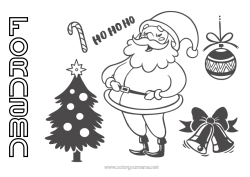 Gratis färgläggning Julgran Jultomten Jul Julgranskula