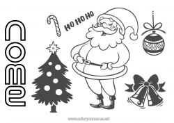 Disegno gratuito Albero di Natale Babbo Natale Natale Palla di Natale