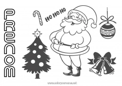 Coloriage gratuit Sapin de Noël Père Noël Noël Boule de Noël