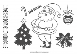 Gratis tekening Kerstboom Kerstman Kerstmis Kerstbal