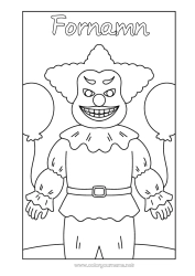 Gratis teckning Monster Halloween Clown Skrämmande