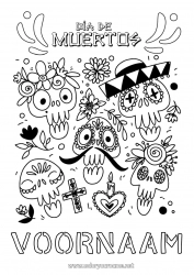 Gratis tekening Halloween Dia de los Muertos Mexico Calaveras, schedels