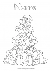 Colorazione gratuita Albero di Natale Halloween Cappello Abete