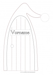Kostenlose Malvorlage Weihnachtself Tür