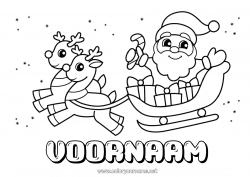 Gratis tekening Cadeaus Kerstman Rendier Slee Kerstmis Bosdieren