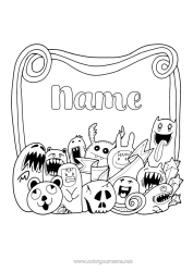 Colouring to customise Monster Cute