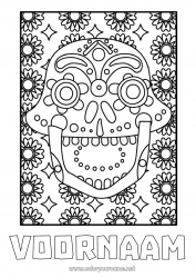 Gratis kleurplaat Dia de los Muertos Calaveras, schedels