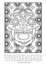 Kostenlose Malvorlage Día de los Muertos Calaveras, Schädel