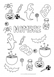 Dibujo libre Murciélago Fantasma Calabaza Araña Halloween Golosinas Insectos Aves y mamíferos voladores Chupeta