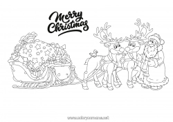 Free drawing Gifts Santa Claus Reindeer Sleigh Christmas Forest animals “Merry Christmas” message