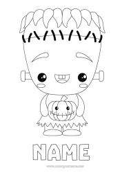 Free colouring Monster Frankenstein