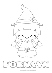 Gratis tegning Heks Kawaii