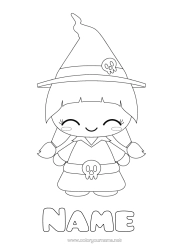 Free colouring Witch Cute