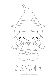 Free coloring Witch Kawaii