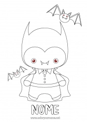 Disegno gratuito Vampiro Pipistrello Mostro Kawaii Uccelli e mammiferi volanti