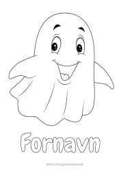 Gratis fargelegging Spøkelse Halloween Enkle fargelegginger
