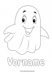 Malvorlage anpassen Geist Halloween Einfache Ausmalbilder