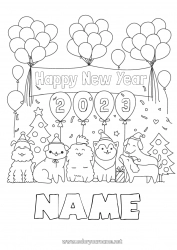 Free drawing Balloons Party Dog 2023 Dog and cat 