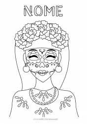 Desenho grátis Dia dos Mortos Catrina