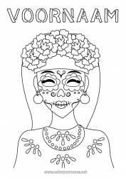 Gratis tekening Dia de los Muertos Catrina