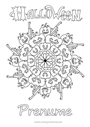 Pagină de colorat personalizată Dovleac Halloween Mandala Jack cu lampa Înscriere 