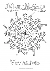 Kostenlose Zeichnung Kürbis Halloween Mandala Kürbis Beschriftung 