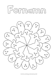 Gratis färgläggning Spöke Halloween Mandala Lätta målarbilder