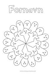 Gratis fargelegging Spøkelse Halloween Mandala Enkle fargelegginger