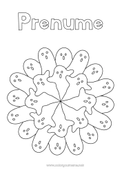 Pagină de colorat gratuită Fantomă Halloween Mandala Desene de colorat ușoare