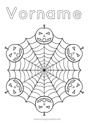 Kostenlose Zeichnung Kürbis Spinne Halloween Mandala Kürbis Tier Insekten Spinnennetz