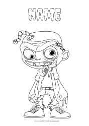 Free coloring Monster Insects Scary Worm Zombie