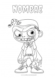 Colorear gratis Monstruo Insectos Aterrador Lombriz Zombi