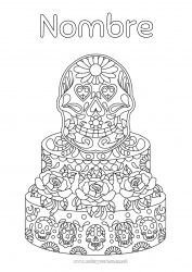 Dibujo libre Tarta Día de los Muertos México Dibujos complejos para colorear Calaveras