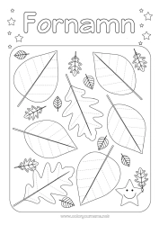Gratis färgläggning Höst Blad Lätta målarbilder Rita och färglägg