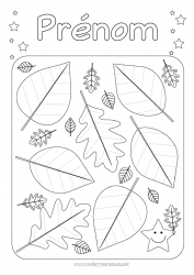 Coloriage gratuit Automne Feuilles Coloriages faciles Trace et colorie