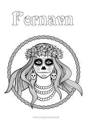 Fargeleggingssiden å tilpasse De dødes dag Catrina