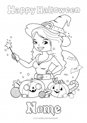 Desenho grátis Bruxa Halloween Inscrição 