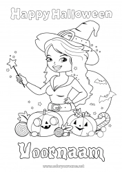 Gratis tekening Heks Halloween Inscriptie 'halloween'