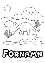 Gratis teckning Dinosaurier Vulkan