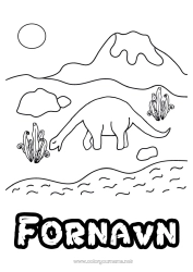 Gratis tegning Dinosaurer Vulkan
