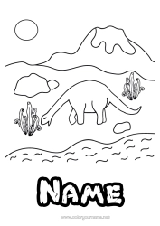 Colouring to customise Dinosaurs Volcano