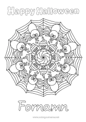 Färgläggningssida att anpassa Spindel Halloween Mandala Muffins Insekter Anmälan 