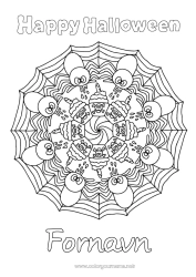 Farvelægningssiden tilpasning Edderkop Halloween Mandala Muffin Insekter Tilmelding 